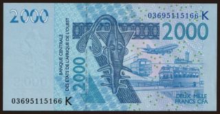 Senegal, 2000 francs, 2003