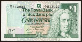 Royal Bank of Scotland, 1 pound, 1990