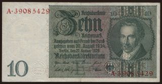 10 Reichsmark, 1929, E/A