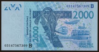 Benin, 2000 francs, 2003