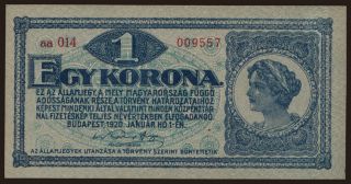 1 korona, 1920