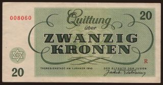 Theresienstadt, 20 Kronen, 1943