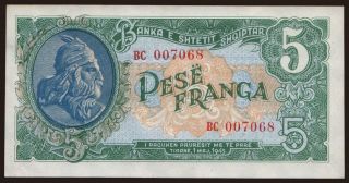 5 franga, 1945