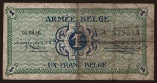 Armee Belge, 1 franc, 1946