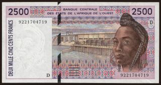 Mali, 2500 francs, 1992