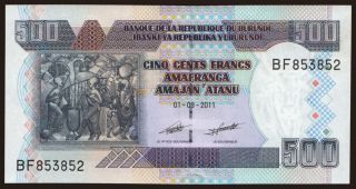 500 francs, 2011