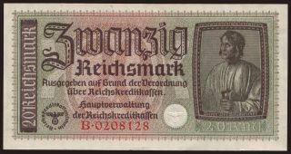 Reichskreditkassenschein, 20 Reichsmark, 1939