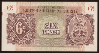British Military Authority, 6 pence, 1943