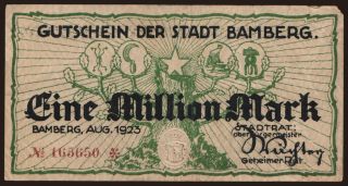 Bamberg/ Stadt, 1.000.000 Mark, 1923