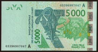 Ivory Coast, 5000 francs, 2003