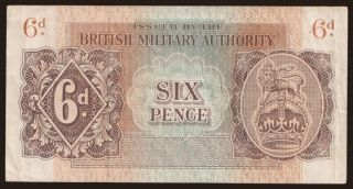 British Military Authority, 6 pence, 1943