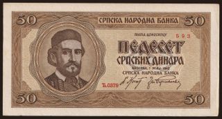 50 dinara, 1942