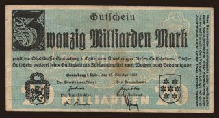 Sonneberg/ Stadt und Kreis, 20.000.000.000 Mark, 1923