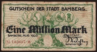 Bamberg/ Stadt, 1.000.000 Mark, 1923