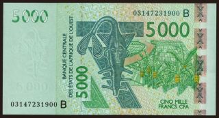 Benin, 5000 francs, 2003