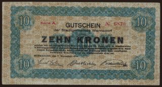 Warnsdorf, 10 Kronen, 1918