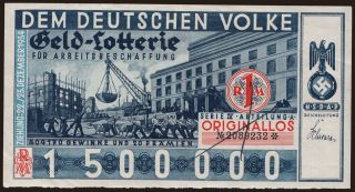 NSDAP Geld-Lotterie, 1934