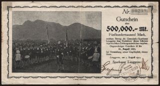 Lenggries/ Sparkasse, 500.000 Mark, 1923