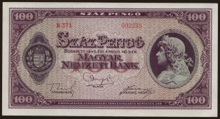100 pengő, 1945