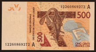 Ivory Coast, 500 francs, 2012