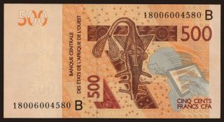 Benin, 500 francs, 2018