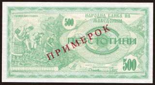 500 denari, 1992, SPECIMEN