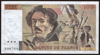 100 francs, 1988