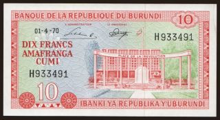 10 francs, 1970