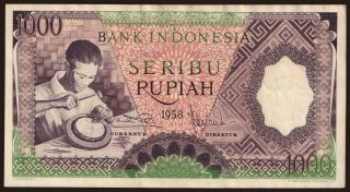 1000 rupiah, 1958