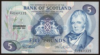 Bank of Scotland, 5 pounds, 1982
