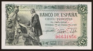 5 pesetas, 1945