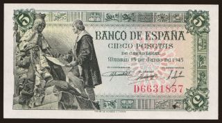 5 pesetas, 1945
