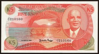 5 kwacha, 1986