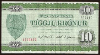 10 kronur, 1974