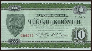 10 kronur, 1974