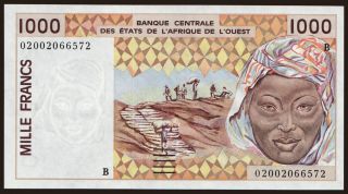 Benin, 1000 francs, 2002