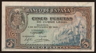 5 pesetas, 1940