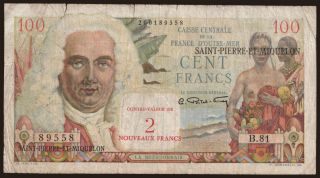 100 francs/ 2 francs, 1963