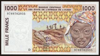 Mali, 1000 francs, 1997