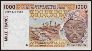 Mali, 1000 francs, 1999