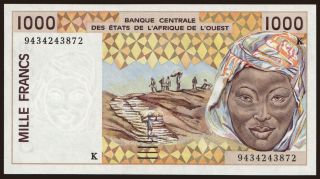 Senegal, 1000 francs, 1994