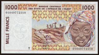 Togo, 1000 francs, 2001