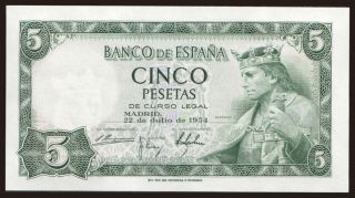5 pesetas, 1954