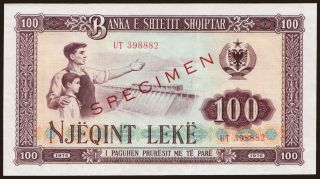 100 leke, 1976, SPECIMEN