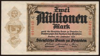 Sächsische Bank zu Dresden, 2.000.000 Mark, 1923