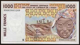Senegal, 1000 francs, 1999