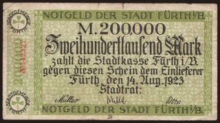Fürth/ Stadt, 200.000 Mark, 1923