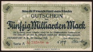 Frankfurt a M./ Stadt, 50.000.000.000 Mark, 1923