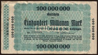 Gerthe/ Bergbau Aktiengesellschaft Lothringen, 100.000.000 Mark, 1923