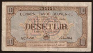 Denarni Zavod Slovenije, 10 lir, 1944